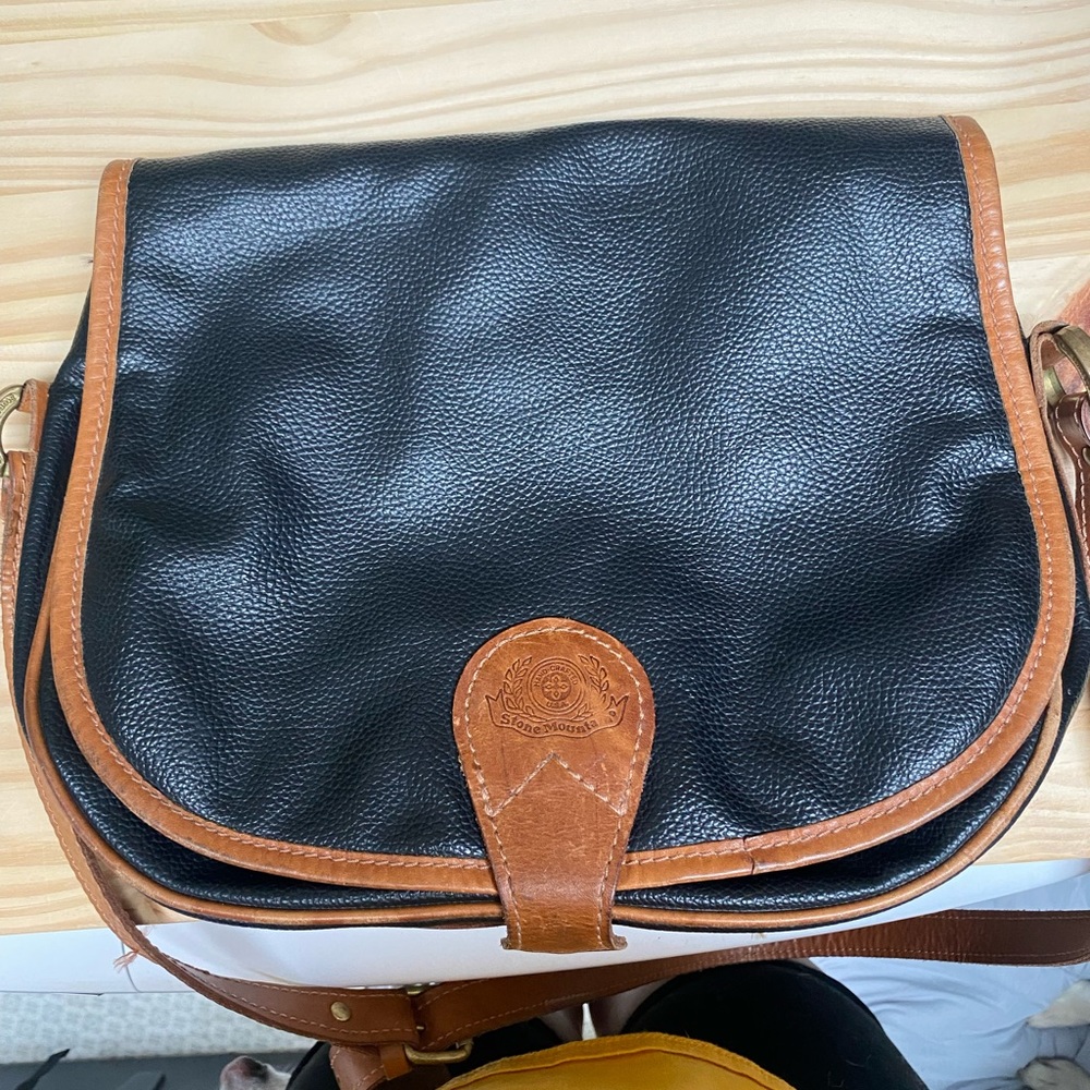 Stone Mountain Genuine Pebbled Leather Crossbody Saddlebag